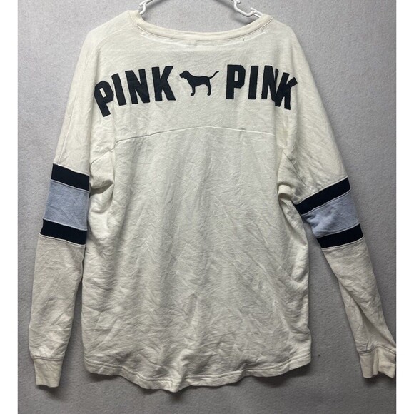 Y2K Victorias Secret PINK Pullover "PINK PINK" LOGO Sweatshirt Large Oversized - Picture 3 of 3